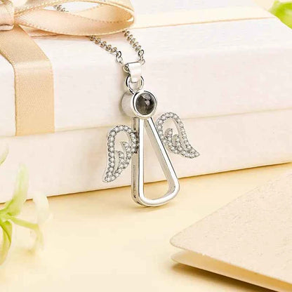 Personalized Photo Projection Necklace Angel Necklace Christmas Gifts