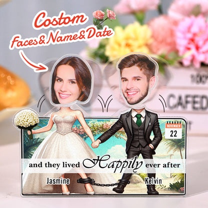 Personalised Face Newlywed Couple Shaking Head Standee | Fun Wedding Gift