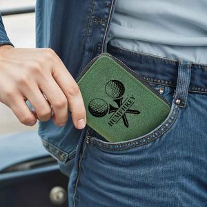 Personalized Leather Golf Wallet with 18 Card Slots Card Holder Wallet Gift for Men