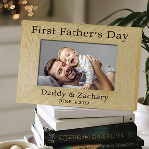 Personalized Photo Frame First Father's Day Wood Picture Frame For New Dad