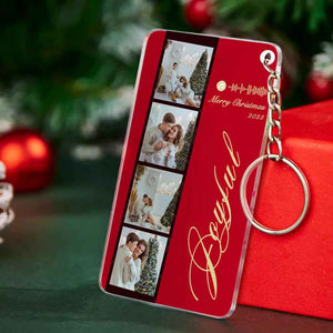 Christmas Gift Custom Glass Code Filmstrip Plaque/Keychain Four Colors Available