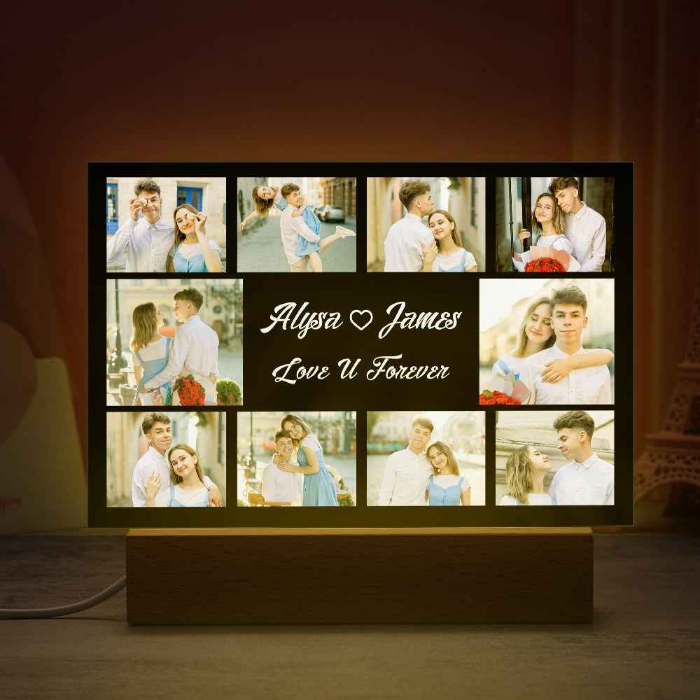 Custom Commemorative Collage Photo Light Personalized Gift For Her