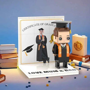 Personalized Text Brick Figure Full Body Customizable 1 Person Display Panel Graduation Gift