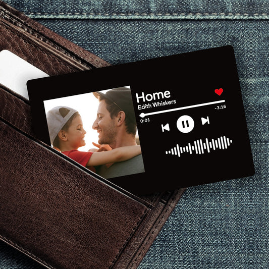 Personalised Photo Wallet Card - Custom QR/Barcode Insert Gift