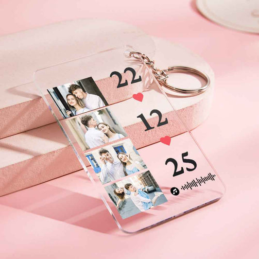 Scannable Music Photo Plaque Custom Keychain Personalized Night Light Gift For Her