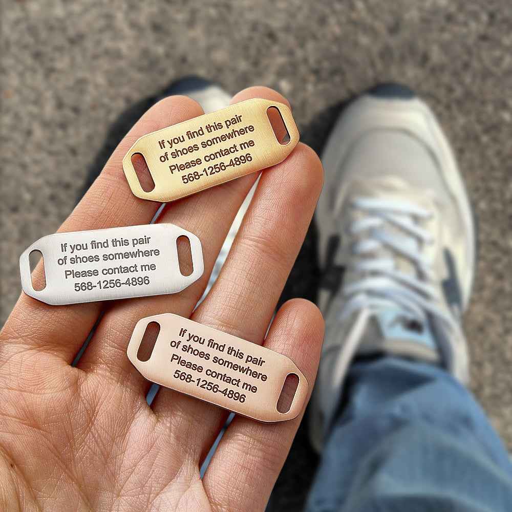 Personalized Shoe Tag ID with Engraved Text Stainless Steel Shoe Tag ID Gift for Runners Cyclists