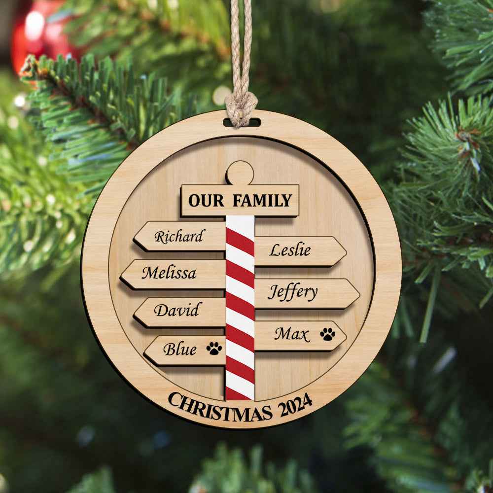 Personalized Christmas Family Ornament Custom Family Member Names Gift for Christmas