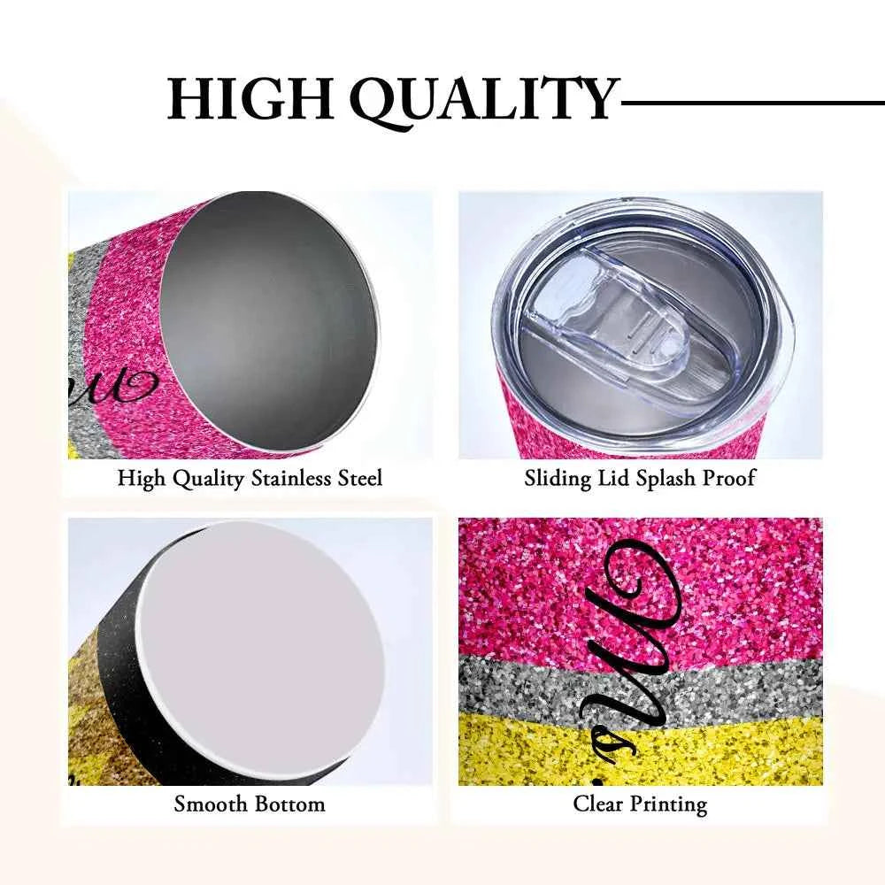 Personalized Glitter Apple 20oz Skinny Tumbler with Straw Back to School Appreciation Gift for Teacher