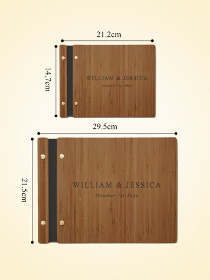 Personalised Wooden Wedding Guest Book with Custom Engraving