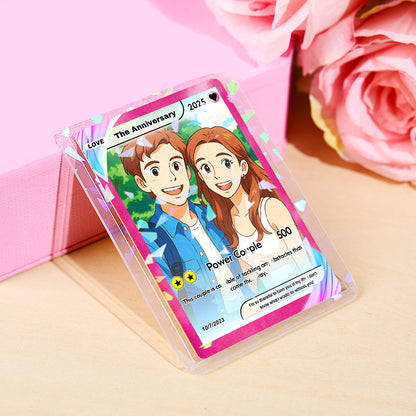 Custom Valentine's poke card displayed without stand, retro gaming layout and space for photo or short message — personalised keepsake