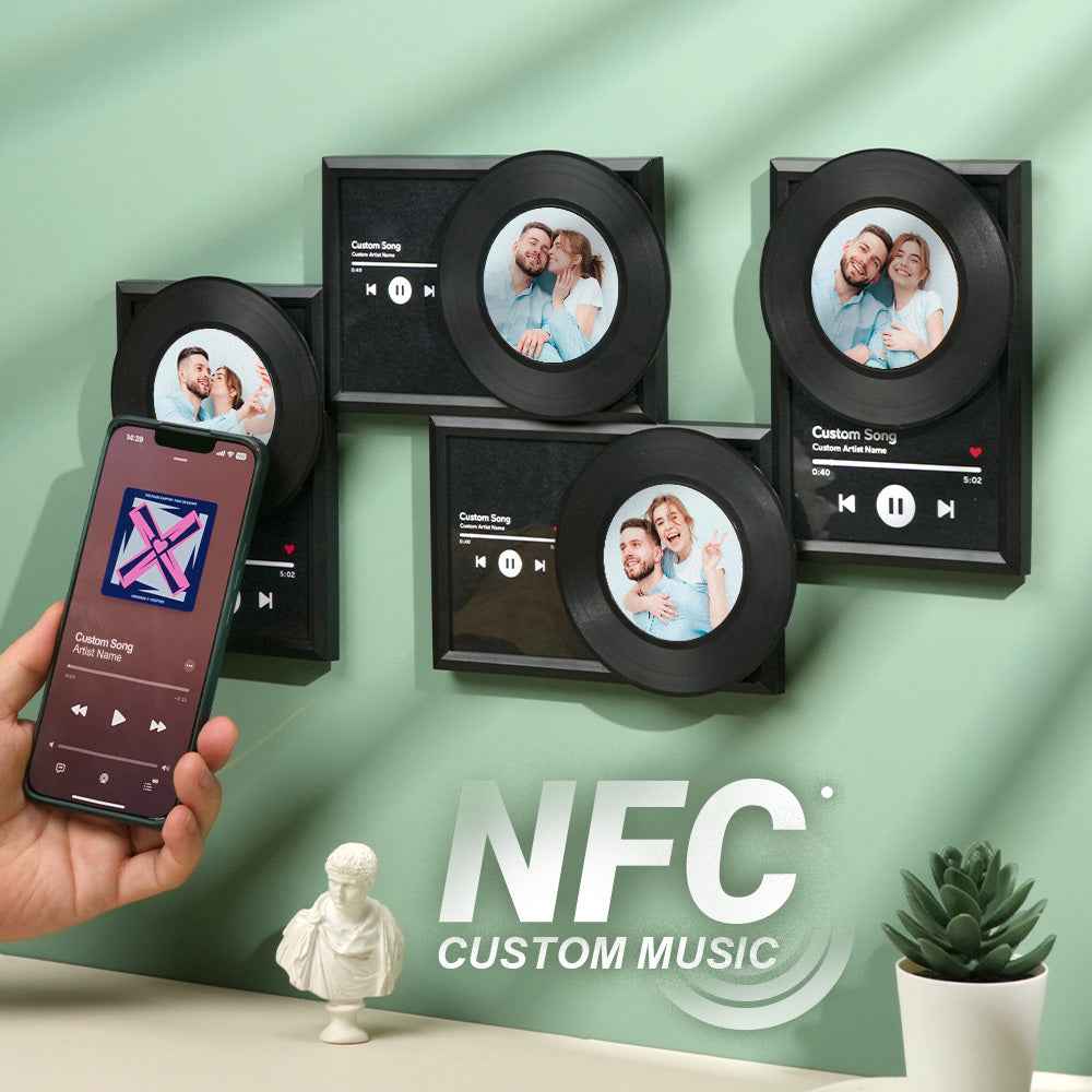 Personalized NFC Vinyl Record Music Photo Wall Decor Gifts for Lover