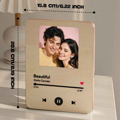 Wooden Music Record Player with Photo Wedding Anniversary Gifts