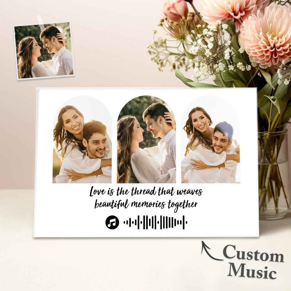 Custom Plaque Custom Three Photo Frame Anniversary Gift