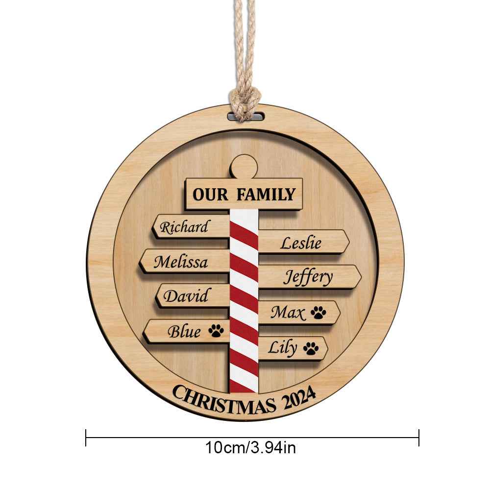 Personalized Christmas Family Ornament Custom Family Member Names Gift for Christmas