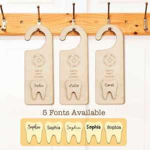 Personalized Wooden Tooth Fairy Door Hanger Teeth Holder Pick Up Box Home Decoration Gift for Kids