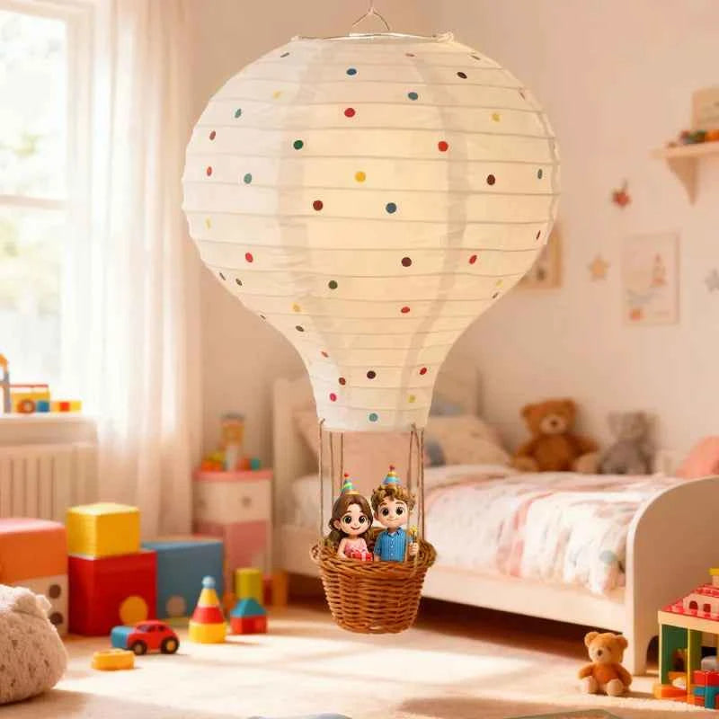 Custom Cute 3D Mini Figure Hot Air Balloon Night Light Room Desk Figurine Based on Your Picture Birthday Gift Christmas Gift