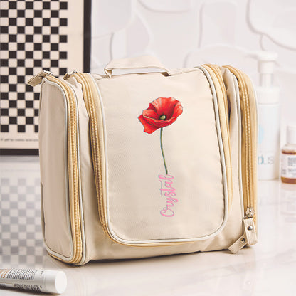 Example high-resolution photo printed on personalised toiletry bag to illustrate custom image personalisation option