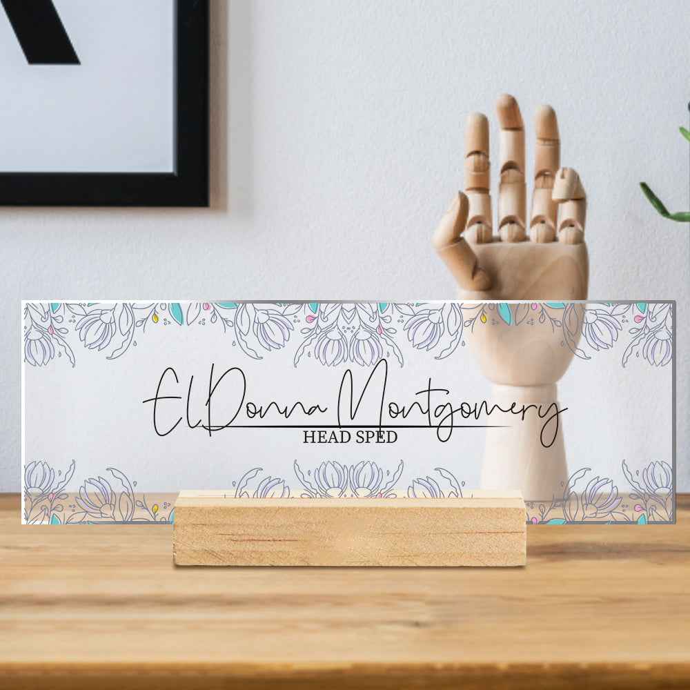 Personalized Acrylic Name Plate Office Desk Sign Position Plaque