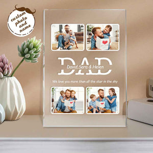 Personalized Photo Night Light with Name We Love You More Than All the Star In the Sky for Dad
