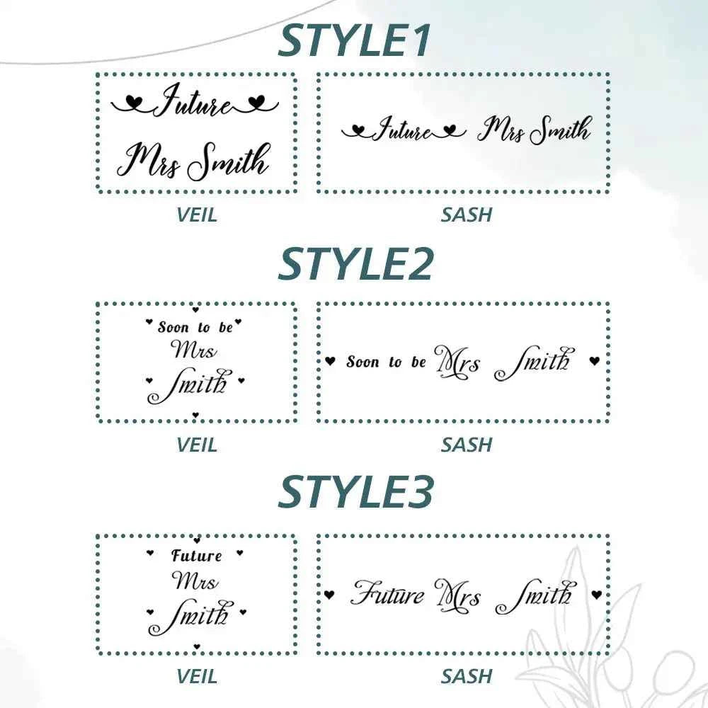 Personalized Bride Veil Sash Set Bride to be Veil Hen Party Accessories