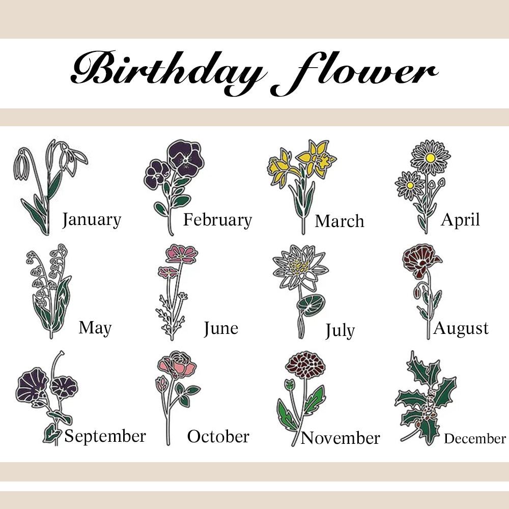 Birthstone jewellery close up showing sparkling gemstone options set beside an engraved copper name pendant – perfect birth month gift