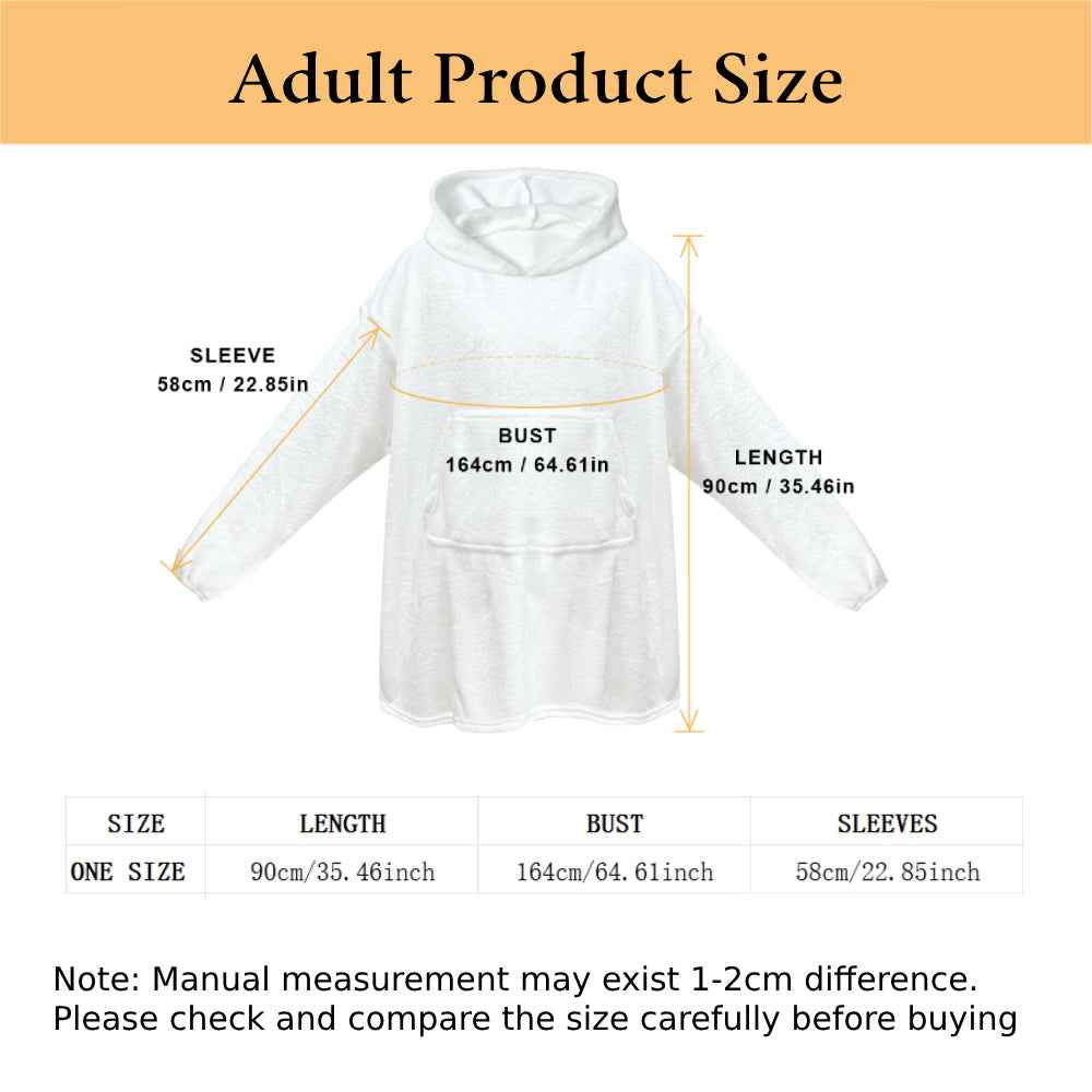 Personalised Blanket Hoodie Unisex Oversized Starry Sky Blanket Sweatshirt for Adult Kids