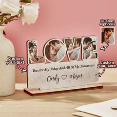 Custom Love Wooden Plaque Personalized Photo Love Sign Home Decoration Gifts for Couples