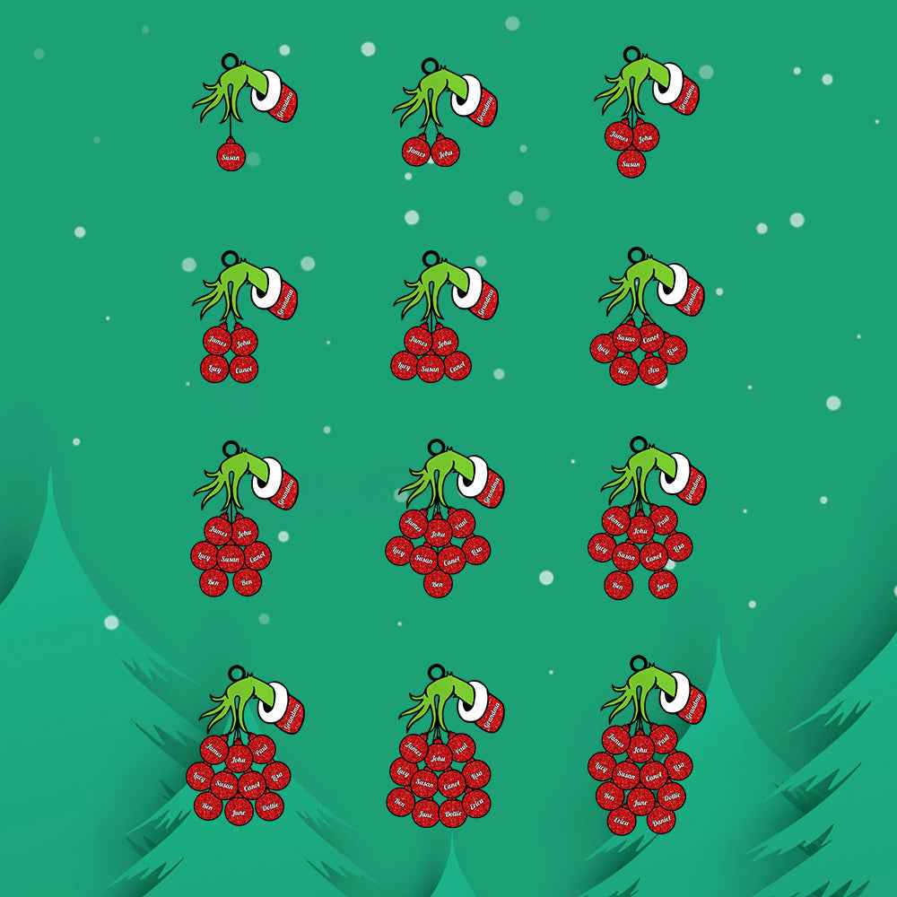 Personalized Christmas Acrylic Ornament with Family Name Christmas Tree Decoration Gift for Family