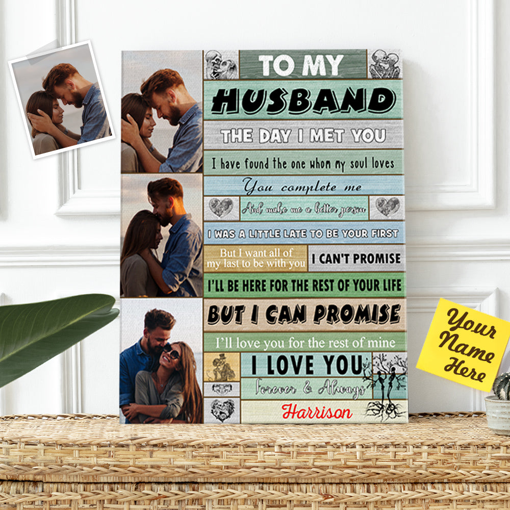 Personalised Couple Canvas Print | Custom Photo Gift For Husband
