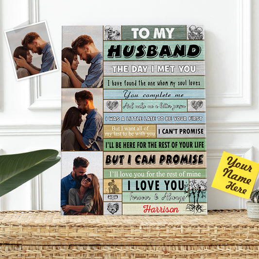 Personalised Couple Canvas Print | Custom Photo Gift For Husband