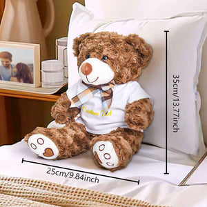 Personalized Bear Plush Stuffed Toy with Custom Text Gift for Baby Shower