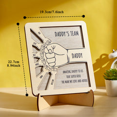 Personalised Fist Bumps Wooden Plaque with Family Name - Custom Family Gift Sign
