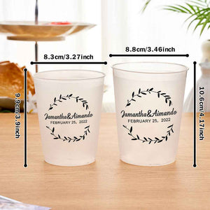 Personalized Disposable Plastic Cups for Wedding Engagement Party Supplies Gift for Couple