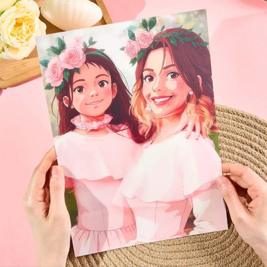 Personalised lenticular photo frame - anime style dual-view artwork with crisp depth and smooth transitions, perfect custom gift for anime fans