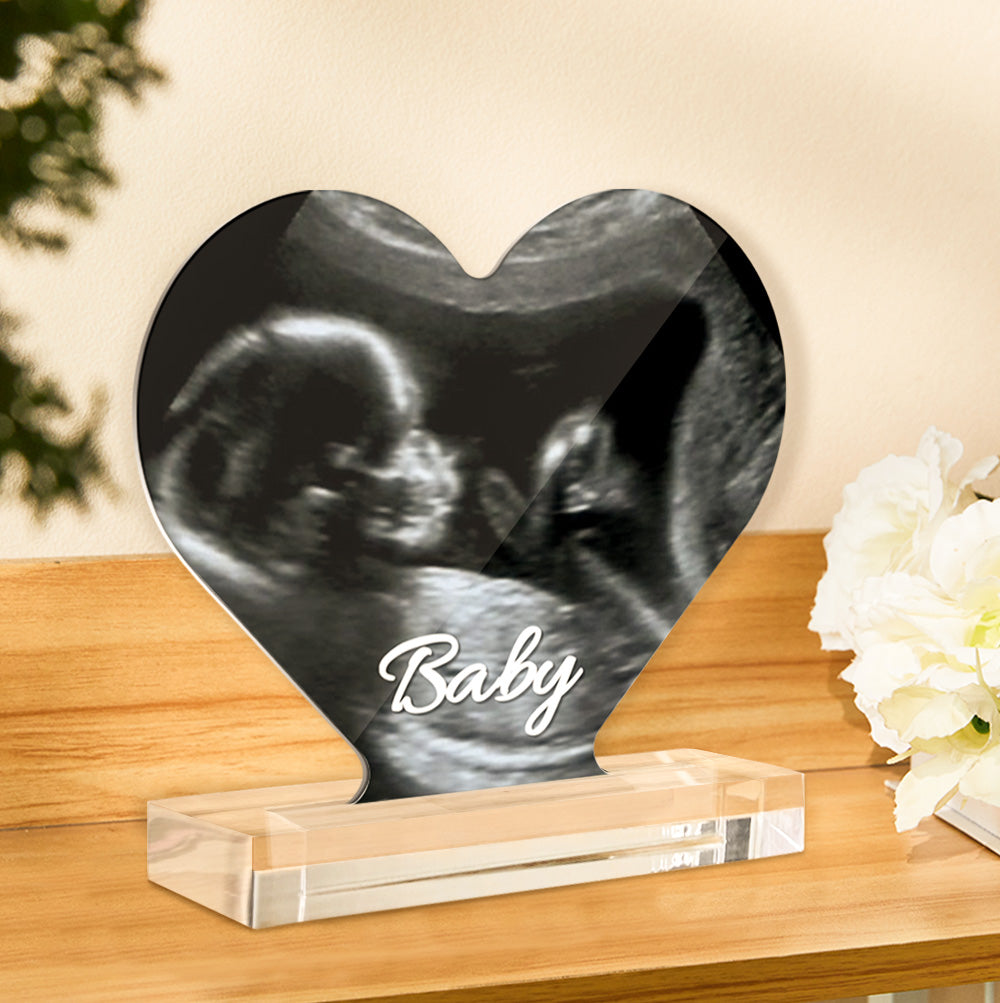 Personalised Heart Shaped Acrylic Plaque - Custom Photo & Text Gift