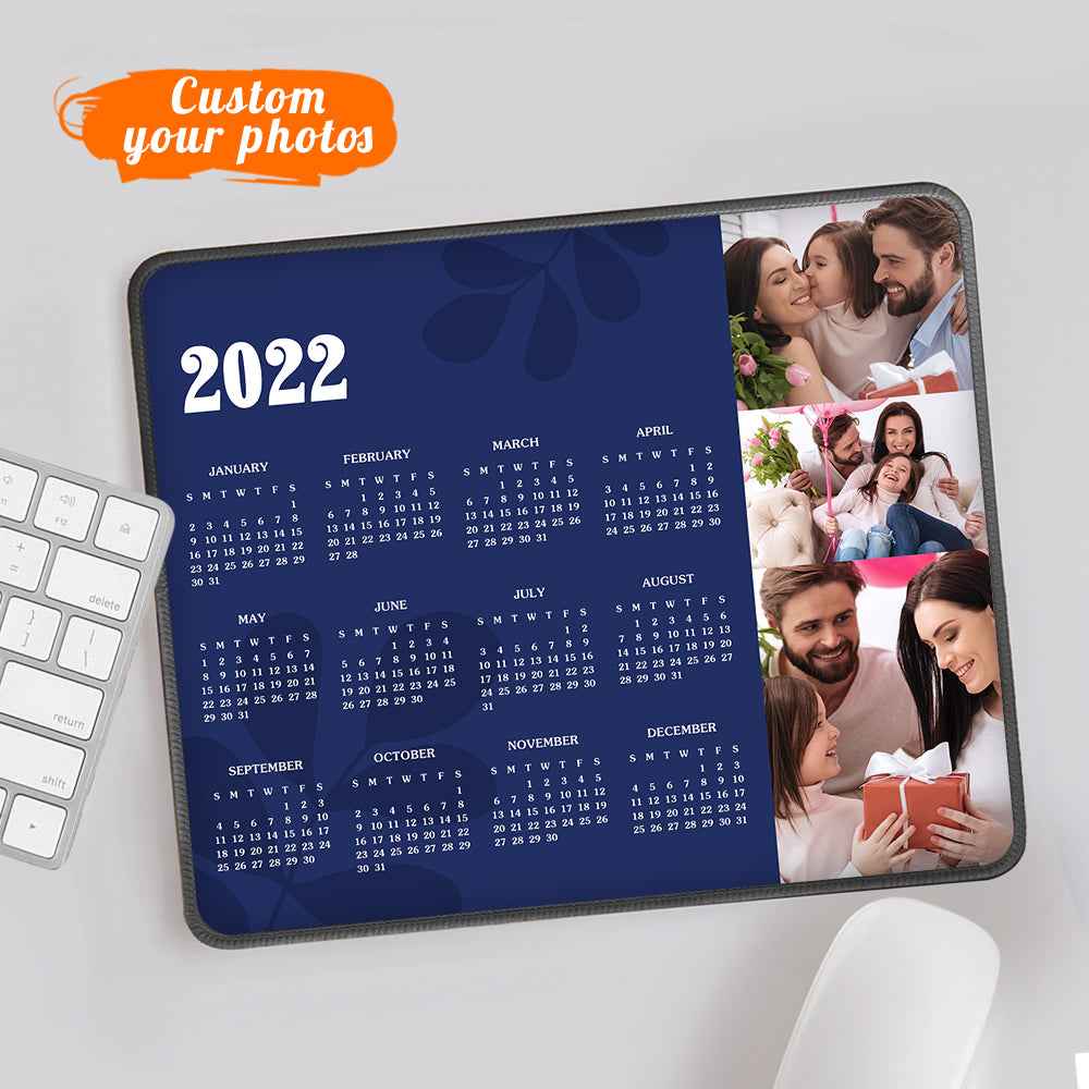 Custom Photo Mouse Pad Personalized 2022 Calendar Desk Mouse Mat