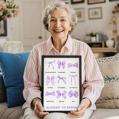 Personalized Bow Wooden Plaque with Biblical Text Birthday Gift for Her