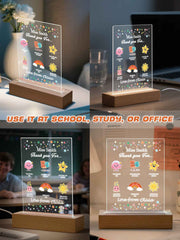 Custom Name Back to School Transparent Night Light Decor White Light Teacher's Day Gift