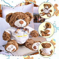 Personalized Bear Plush Stuffed Toy with Custom Text Gift for Baby Shower