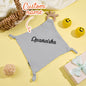 Folded Personalised Soothe Towel displaying delicate embroidered name and breathable cotton texture – ideal newborn sleep comforter