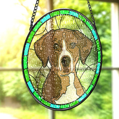 Personalised Pet Portrait Stained Glass Suncatcher Memorial Gift