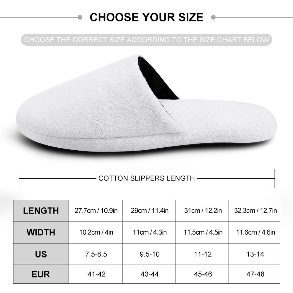 Lifestyle shot of person wearing personalised face slippers – cosy flannel house shoes with non‑slip TPR sole, ideal for relaxed home wear