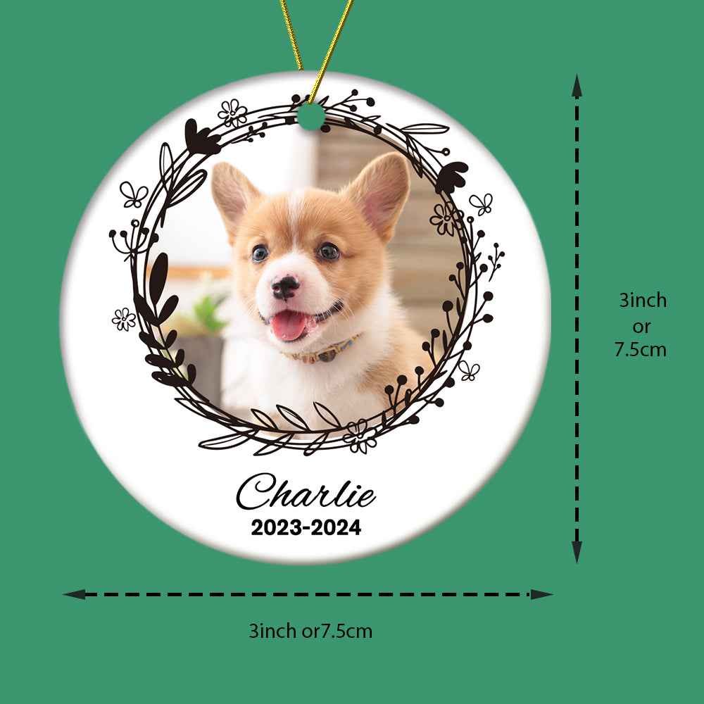 Personalized Pet Photo Ornament Dog Name Ornament Christmas Gift for Pet Lovers