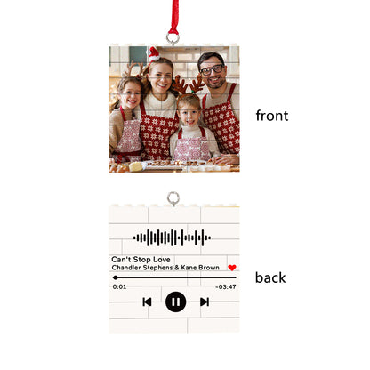 Personalised Building Brick Puzzle Photo Block Christmas Decoration - Customisable Ornament