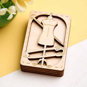 Personalized Wooden Needle Box Holder with Magnet Needle Storage Tool Gift for Craft Lovers