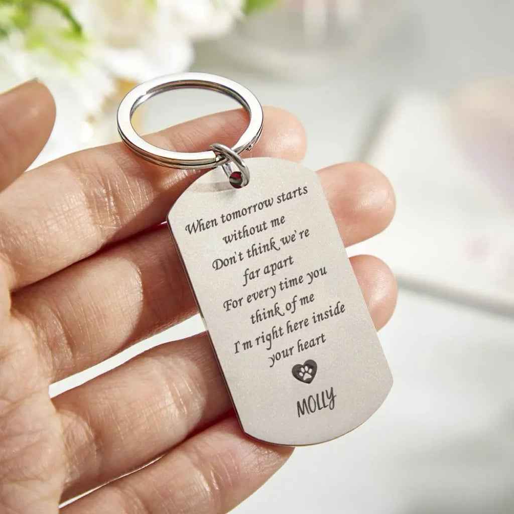 Custom Engraved Keychain Pet Photo Keychain Gifts for Pet Owner