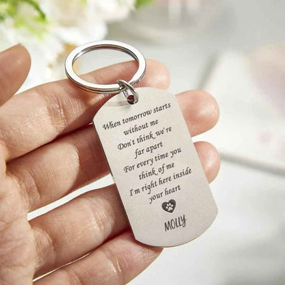 Custom Engraved Keychain Pet Photo Keychain Gifts for Pet Owner