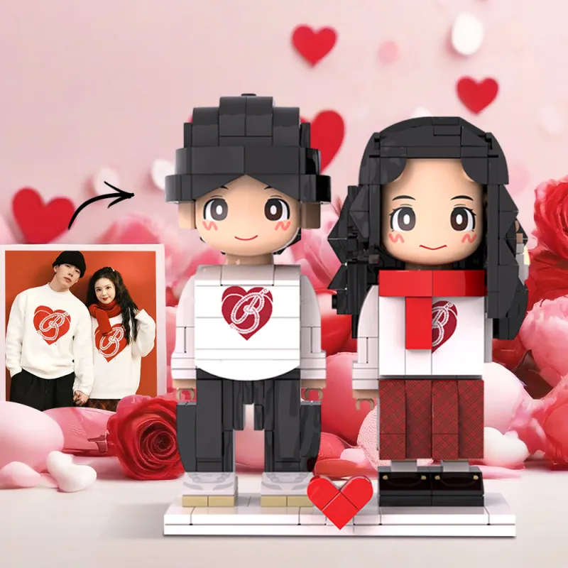 Personalised Couple Brick Figures - Custom Valentine's Gift for Couples