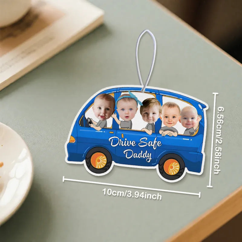 Premium felt air freshener with a personalised message for dad.