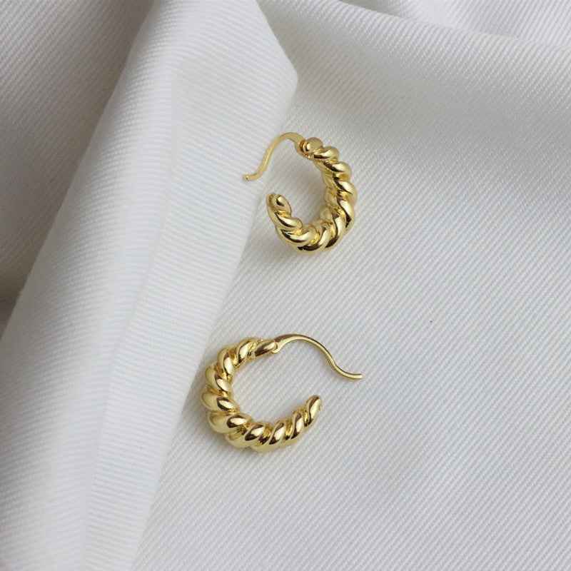 Small Twist Hoop Earrings